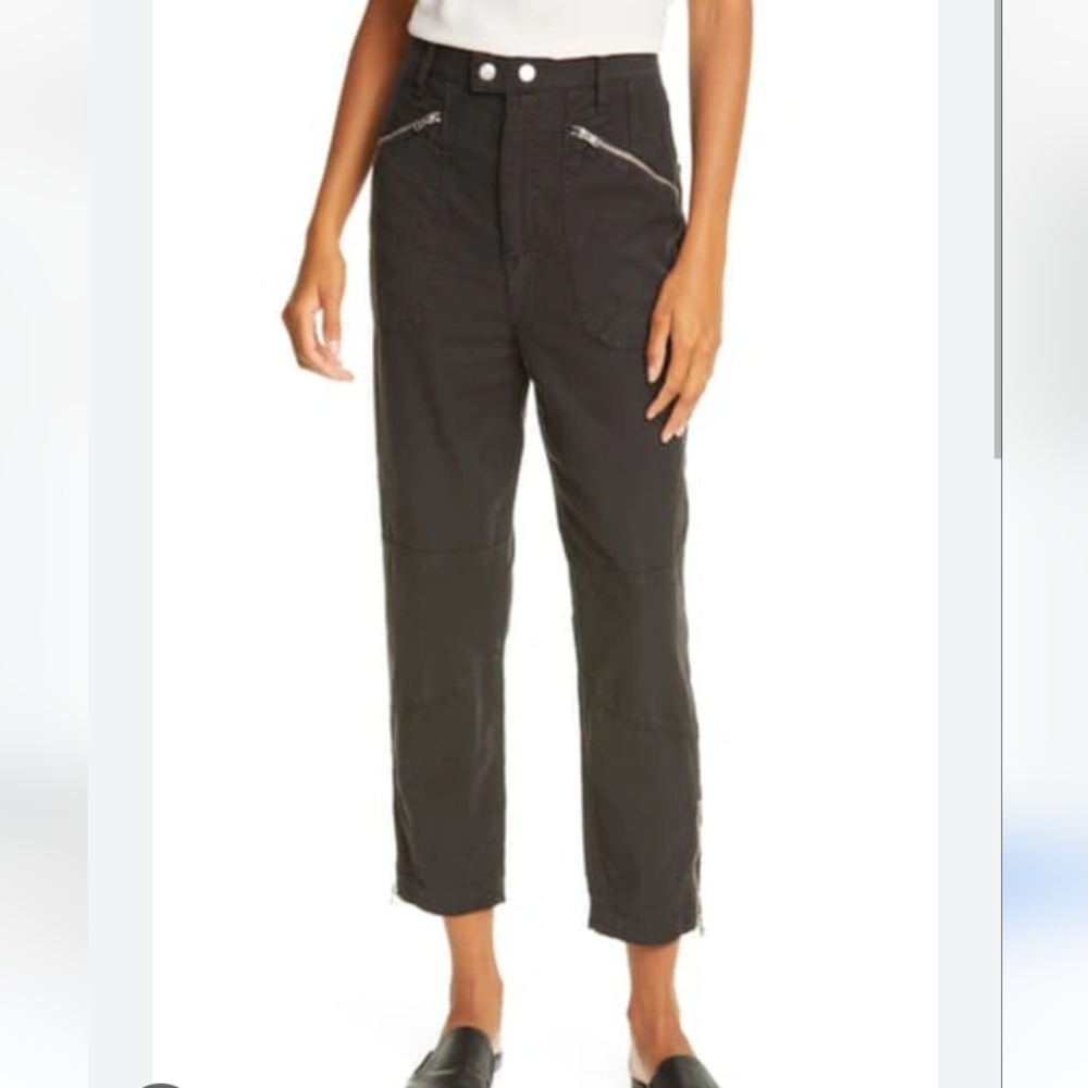 Frame zip trim moto pants.